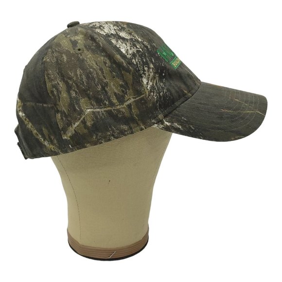 Huttig Building Product Mossy Oak Masonite Camo Strapback Cap Trucker Hunter Hat - Picture 9 of 12